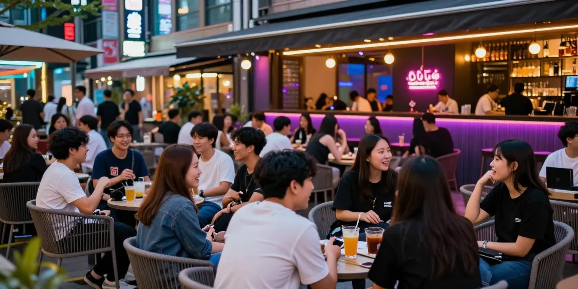 하루이야기에서 강남의 유흥 문화 속 젊은이들이 소통하는 모습