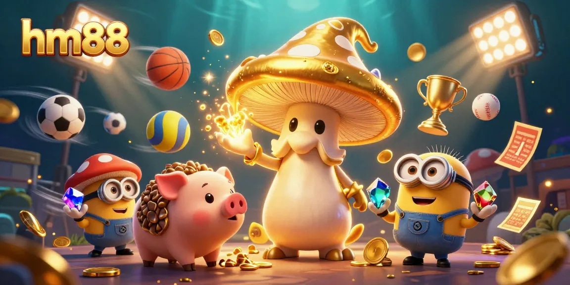 Engage with the thrill of hm88 gambling featuring a magical golden wizard, sports elements, and dynamic winnings.
