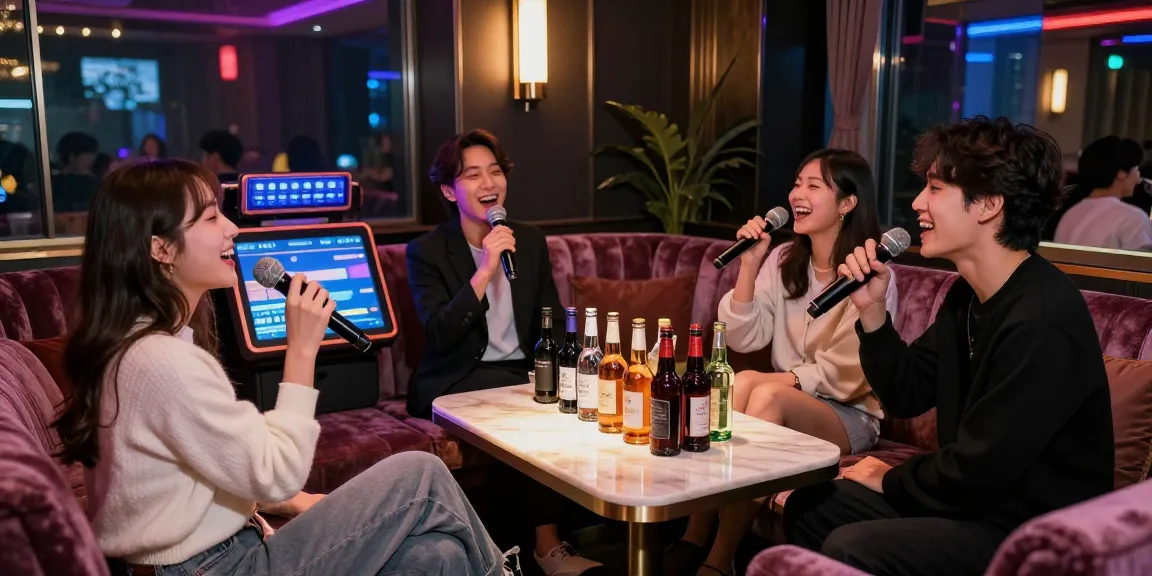 강남쩜오에서 즐거운 노래 시간을 보내는 친구들, 고급스러운 인테리어와 편안한 분위기