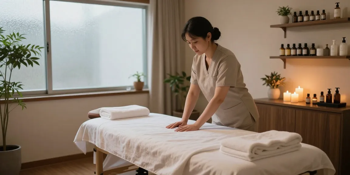 Relaxation and rejuvenation massage therapy room for 안양출장안마 featuring a calming atmosphere.