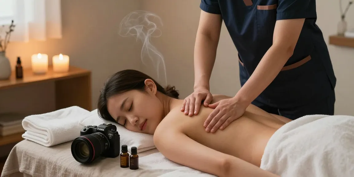 Enjoy a calming 서울출장마사지 experience at home, featuring a professional therapist in a serene setting.
