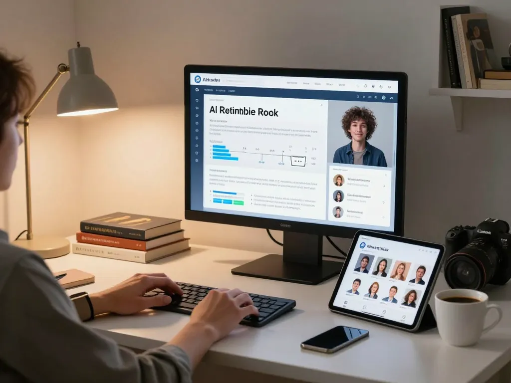 Professional analyzing ai sex trends in a modern digital workspace with relationship analytics displayed.