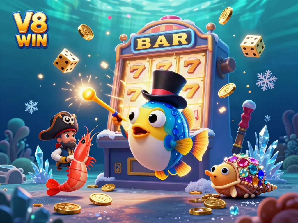 Experience the thrill of winning big at V8 WIN with an exciting underwater casino theme.