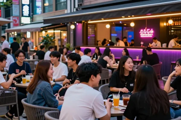 하루이야기에서 강남의 유흥 문화 속 젊은이들이 소통하는 모습