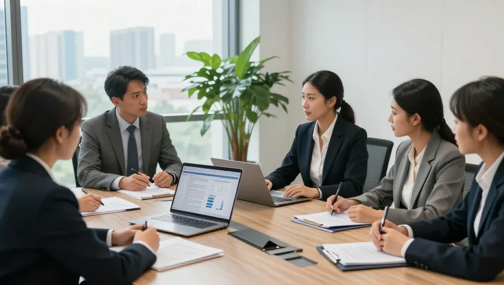 View website for expert legal consultation with J.K. Chaudhary & Associates in a modern office.