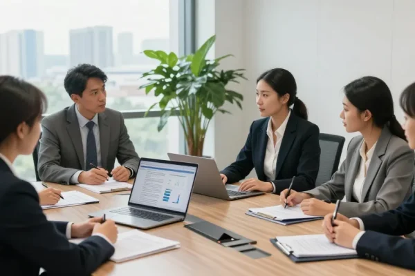 View website for expert legal consultation with J.K. Chaudhary & Associates in a modern office.